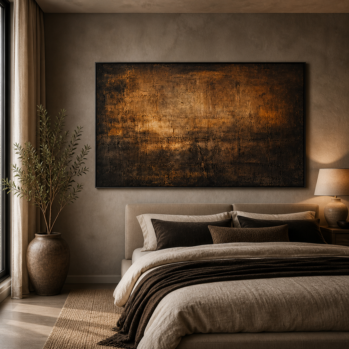 Dark Brown Abstract Wall Art