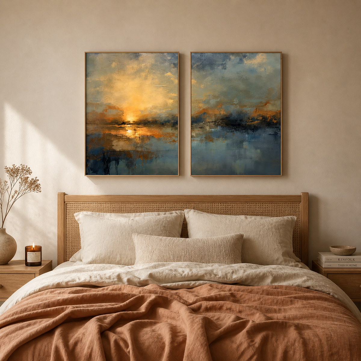 Sunset Abstract Wall Art Set of 2