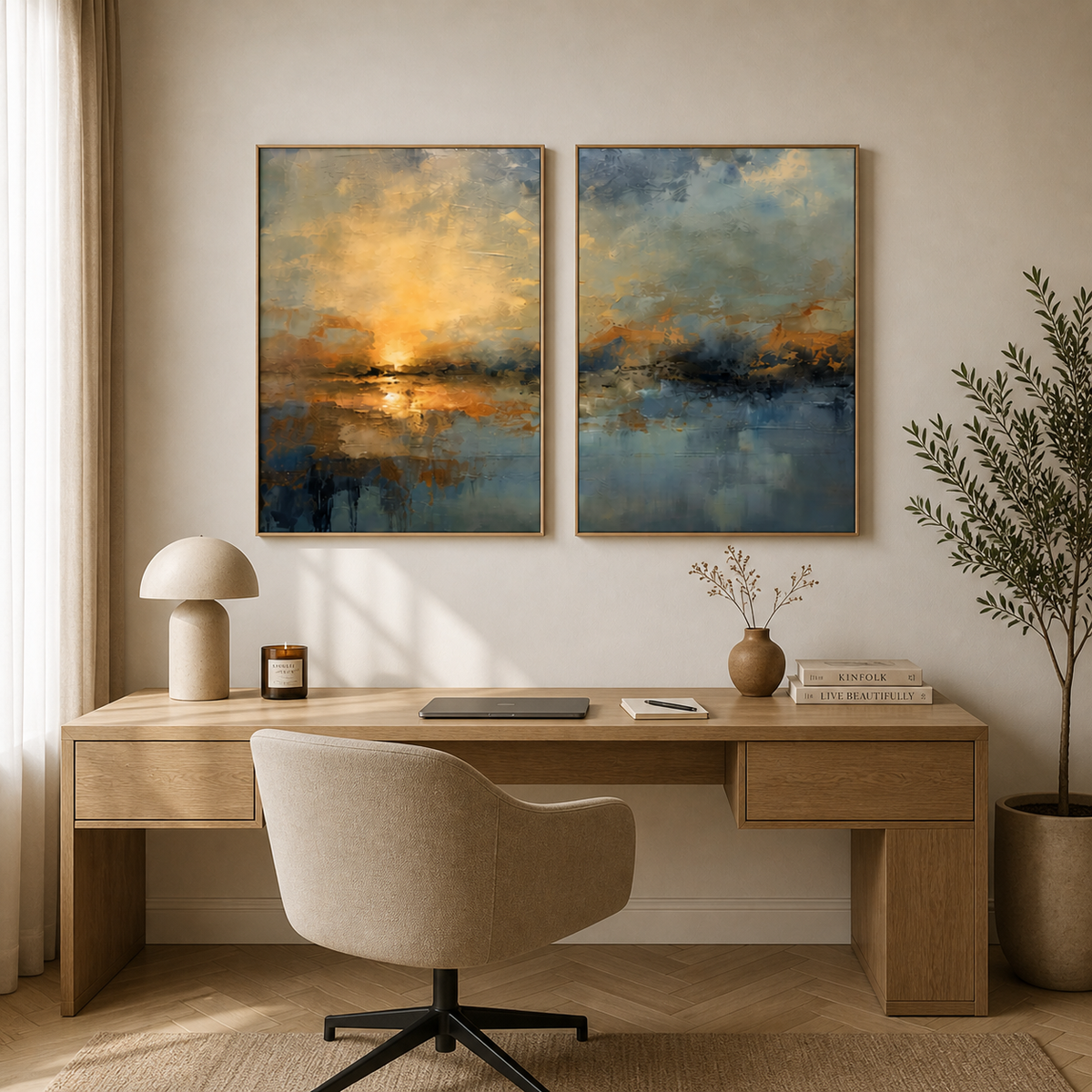 Sunset Abstract Wall Art Set of 2