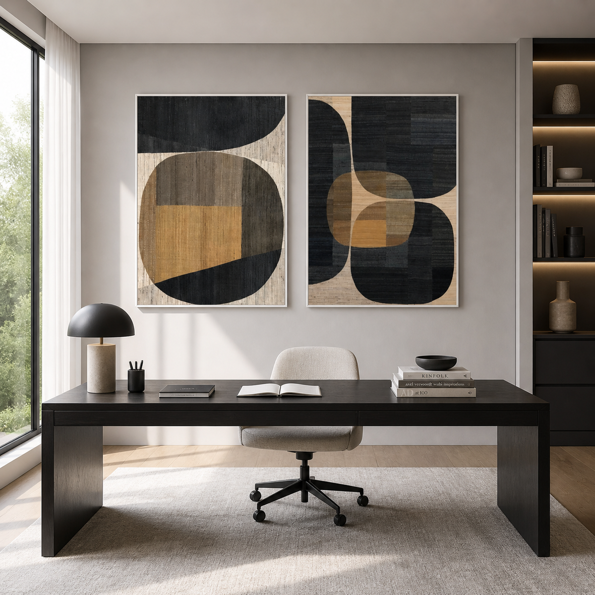 Orange Abstract Wall Art Set of 2