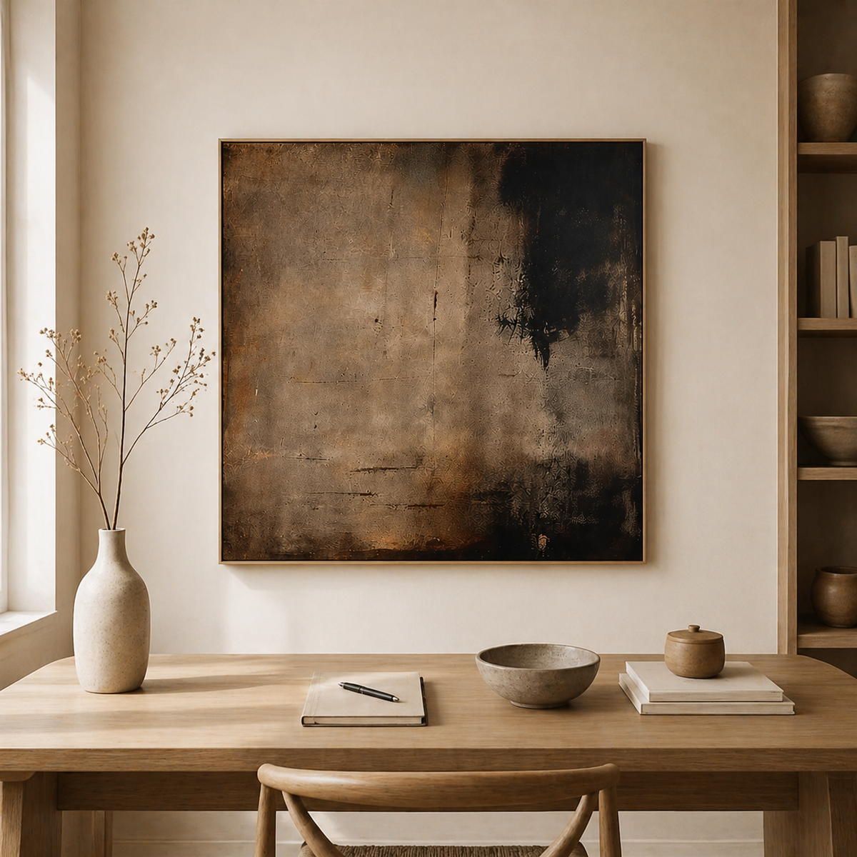 Warm Neutral Abstract Wall Art