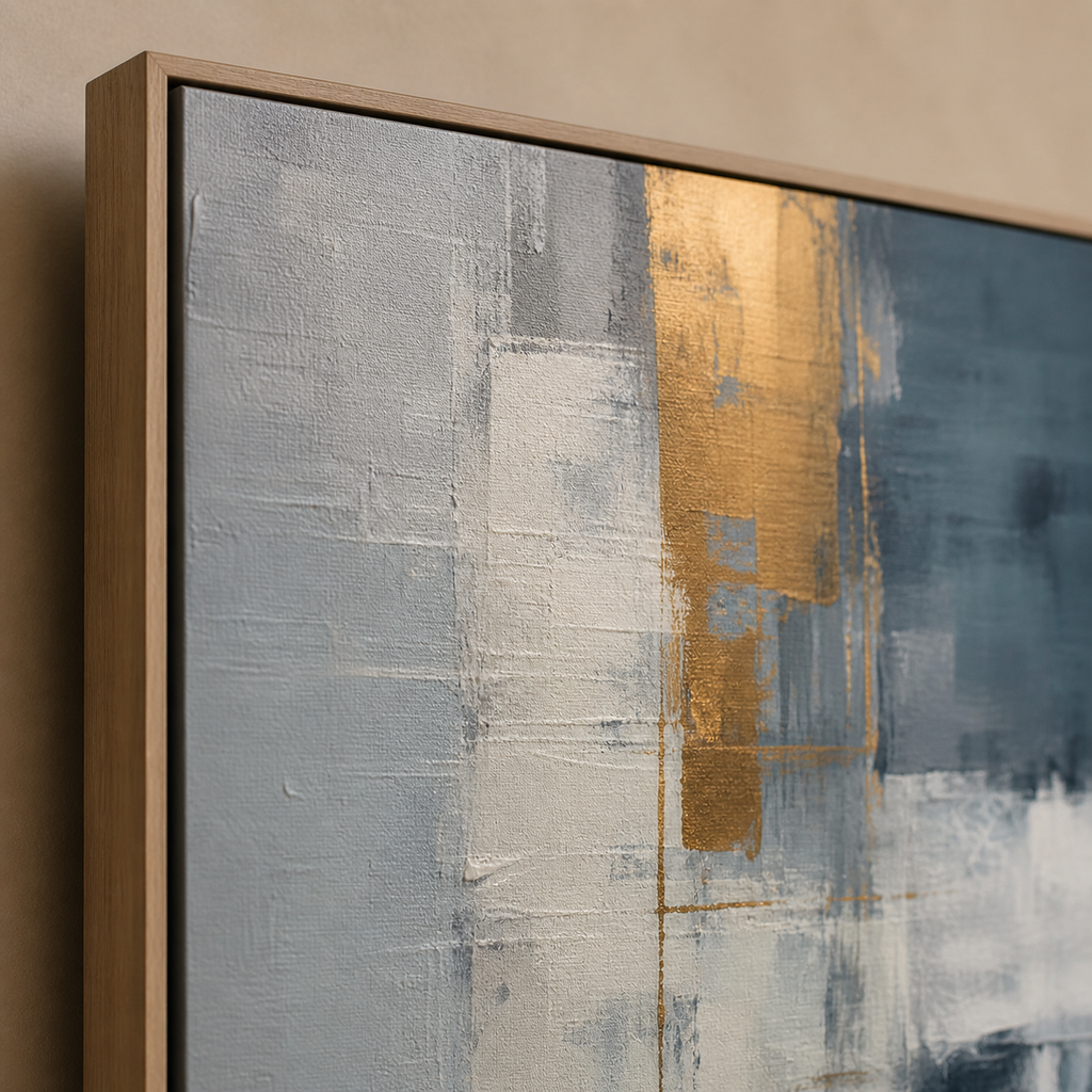 Blue and White Abstract Wall Art