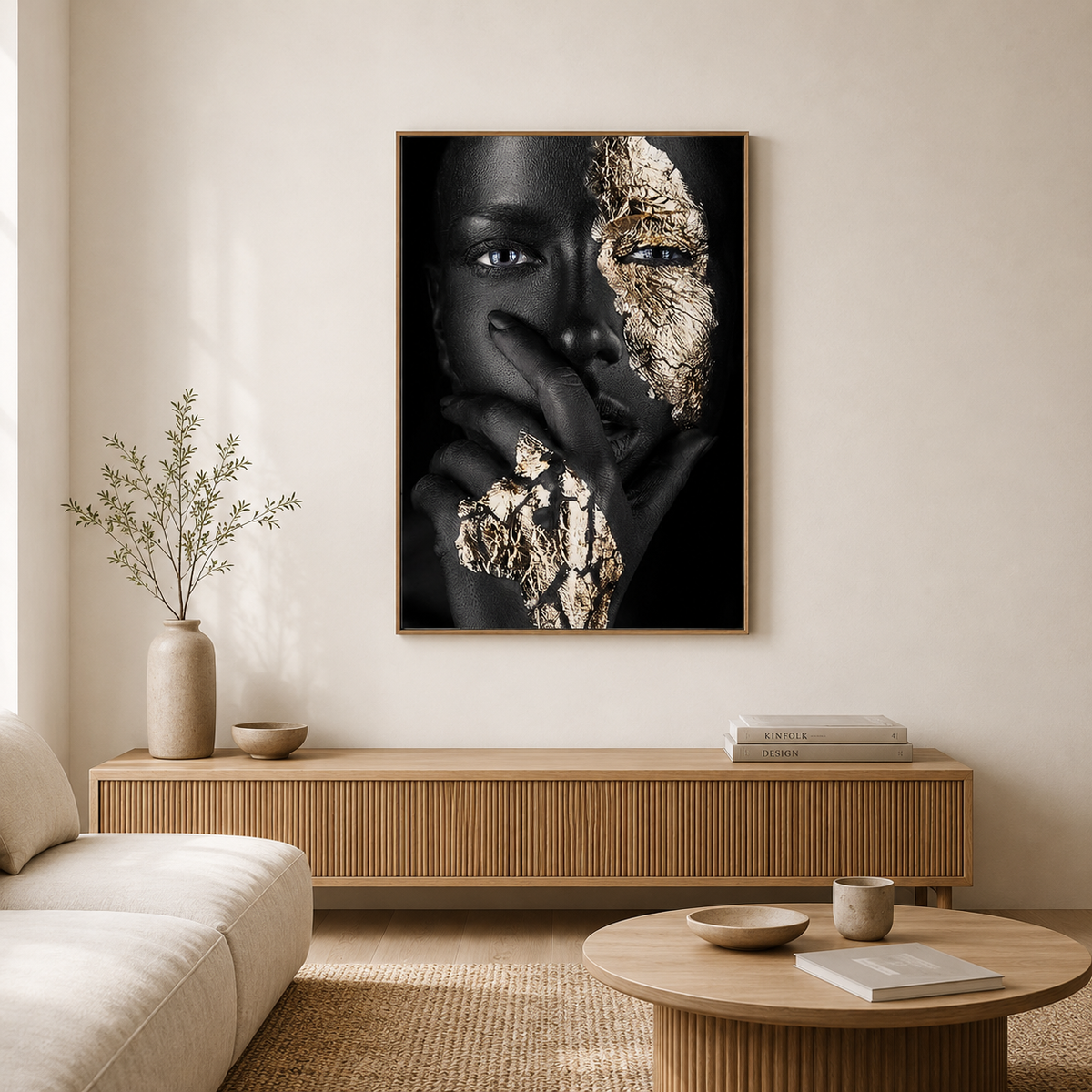 Black and Gold Woman Wall Art