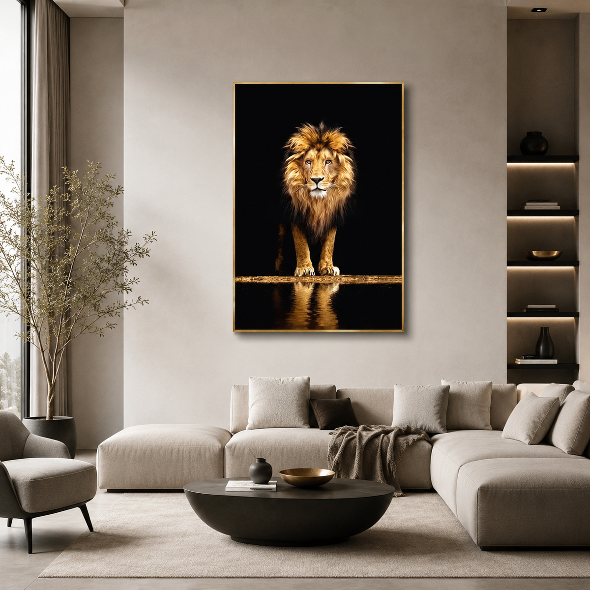 Gold Lion Wall Art