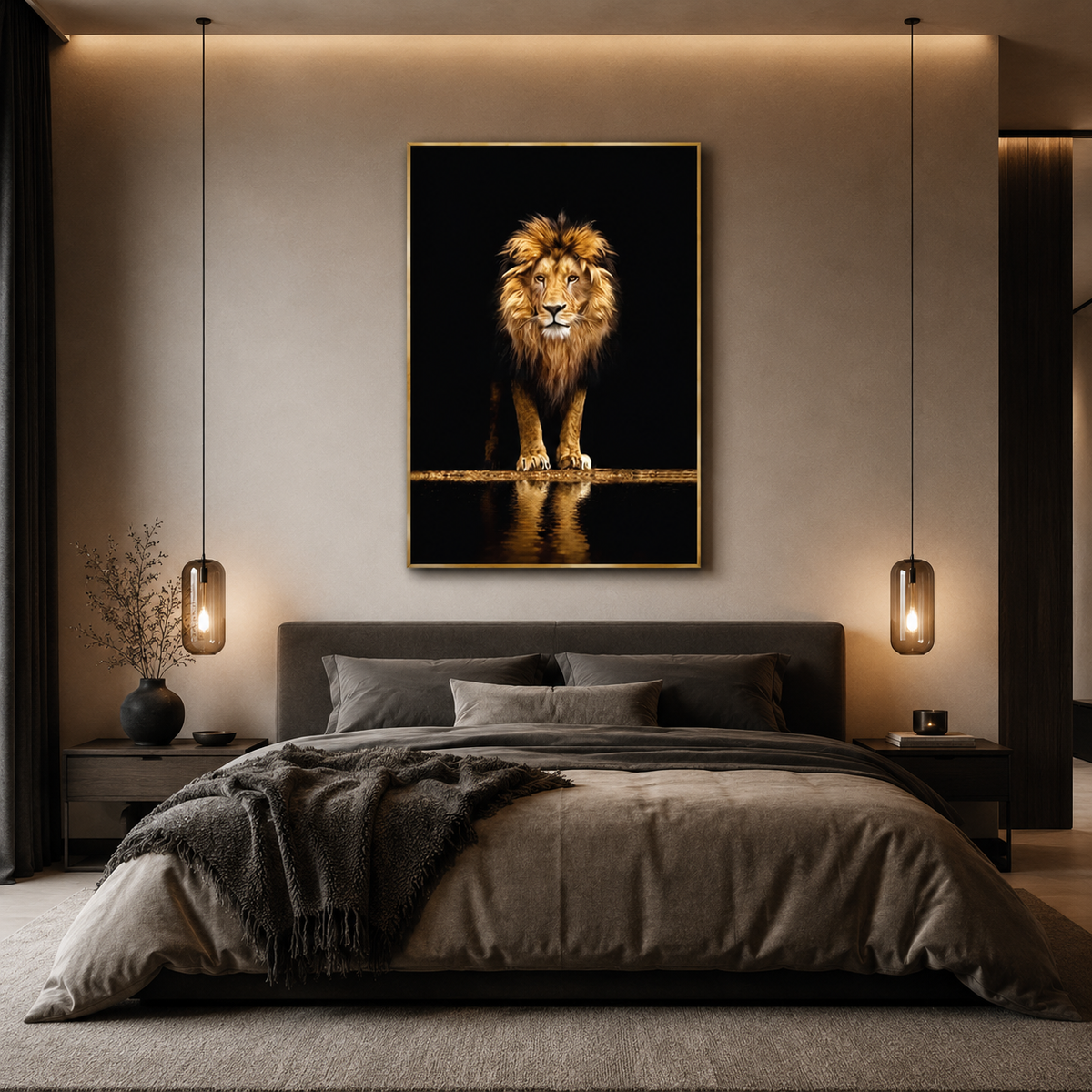 Gold Lion Wall Art