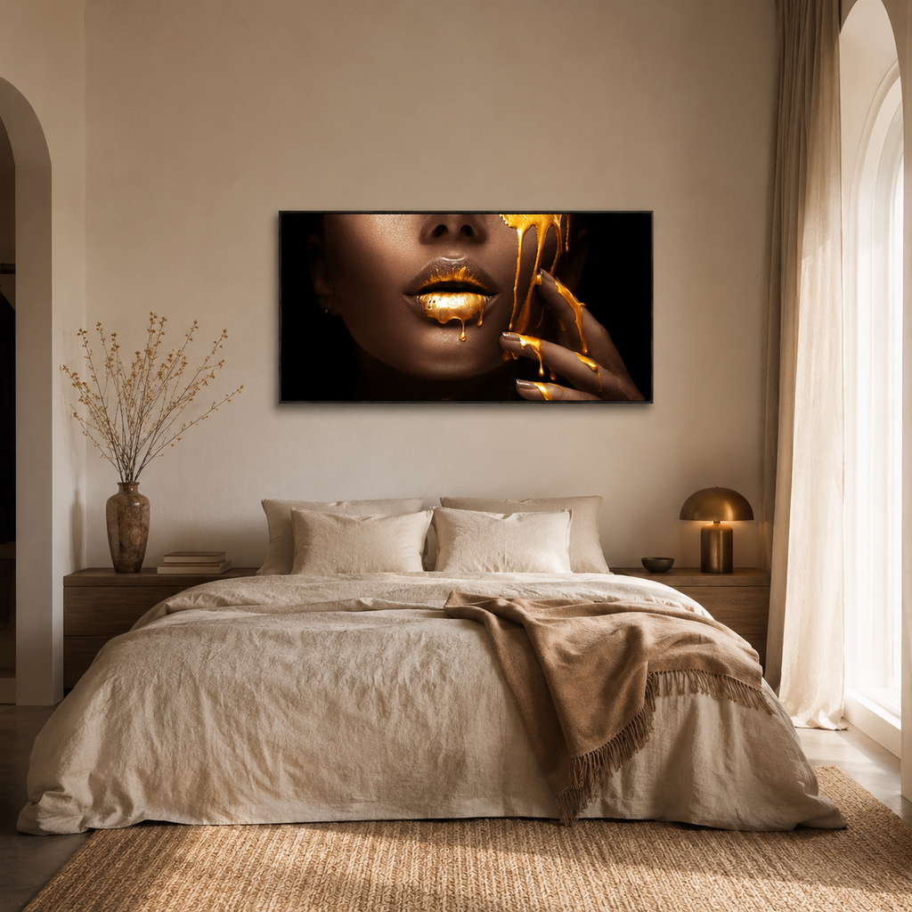 Gold Lips Wall Art