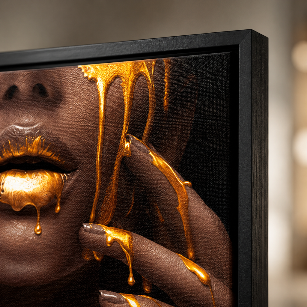 Gold Lips Wall Art