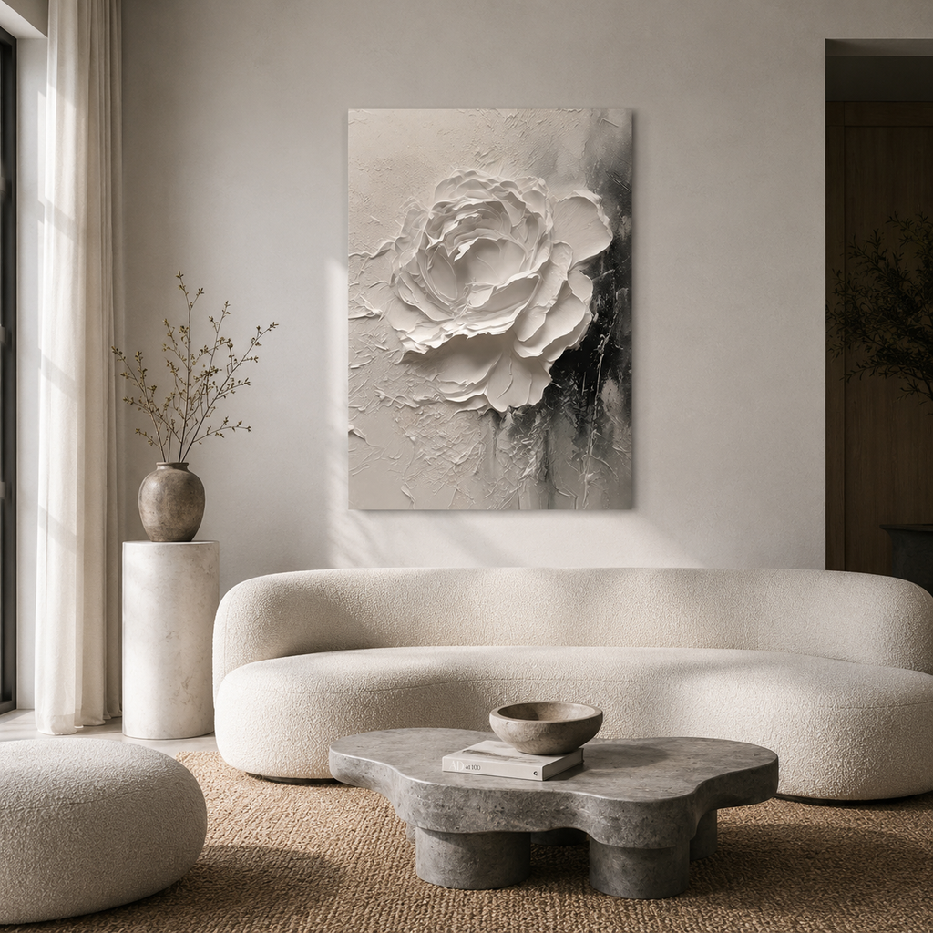 White Rose in Shadow — A Study in Contrast