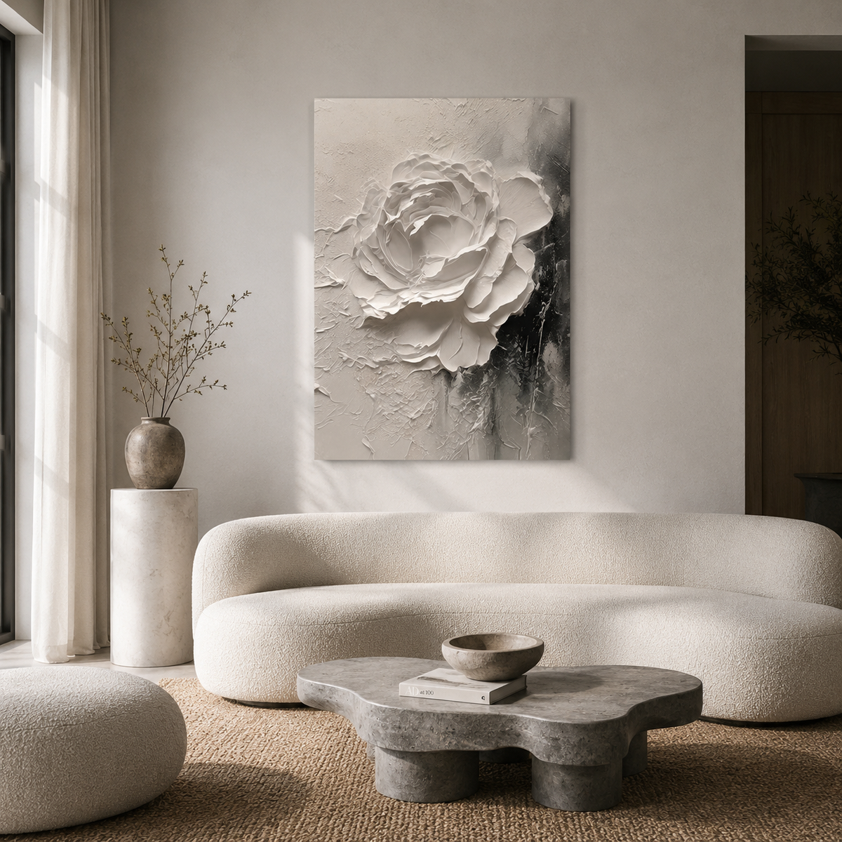 White Rose in Shadow — A Study in Contrast