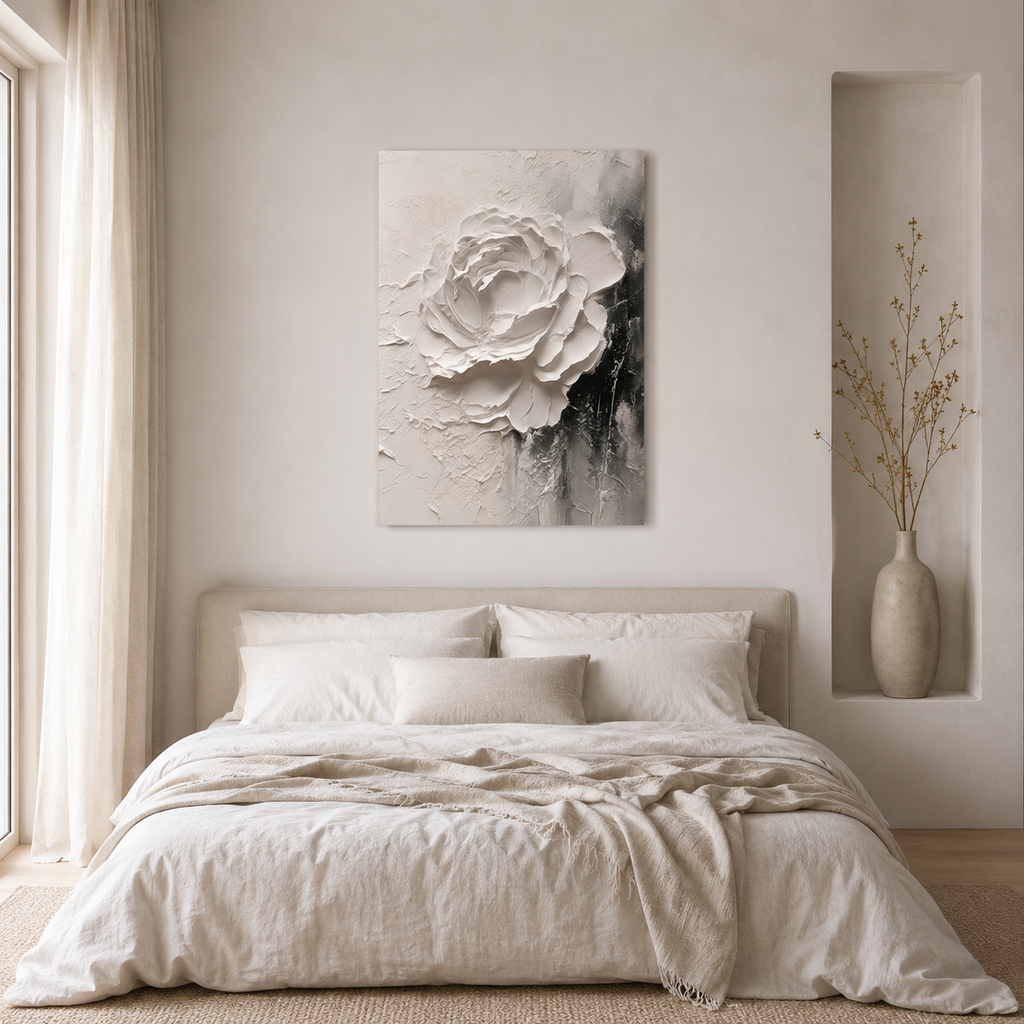 White Rose in Shadow — A Study in Contrast