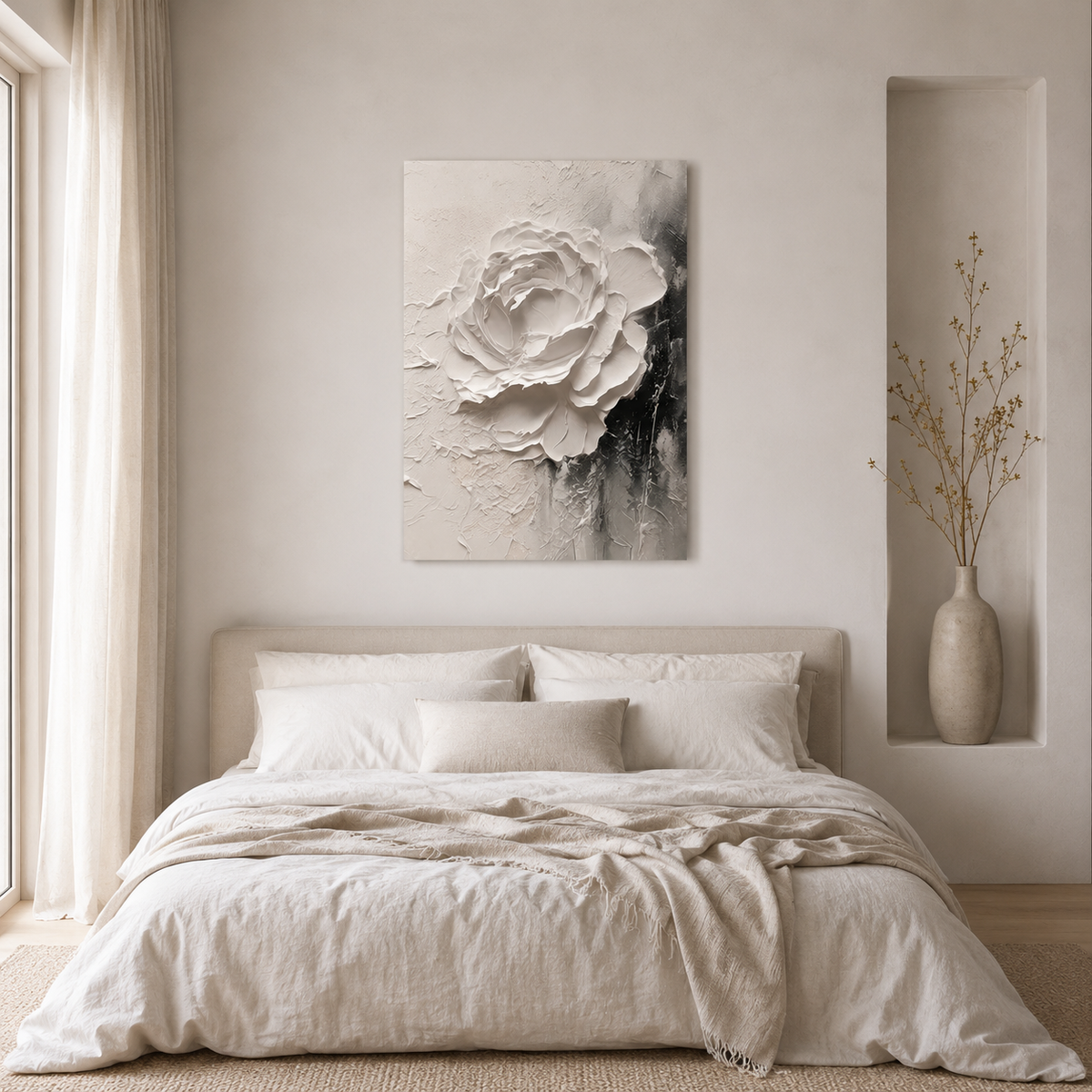 White Rose in Shadow — A Study in Contrast