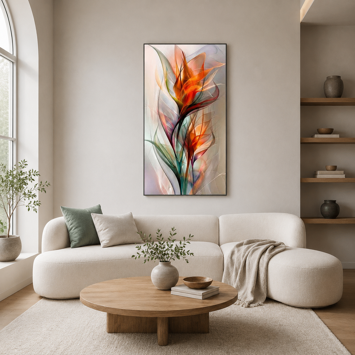 Bloom in Orange and Green — An Abstract Study