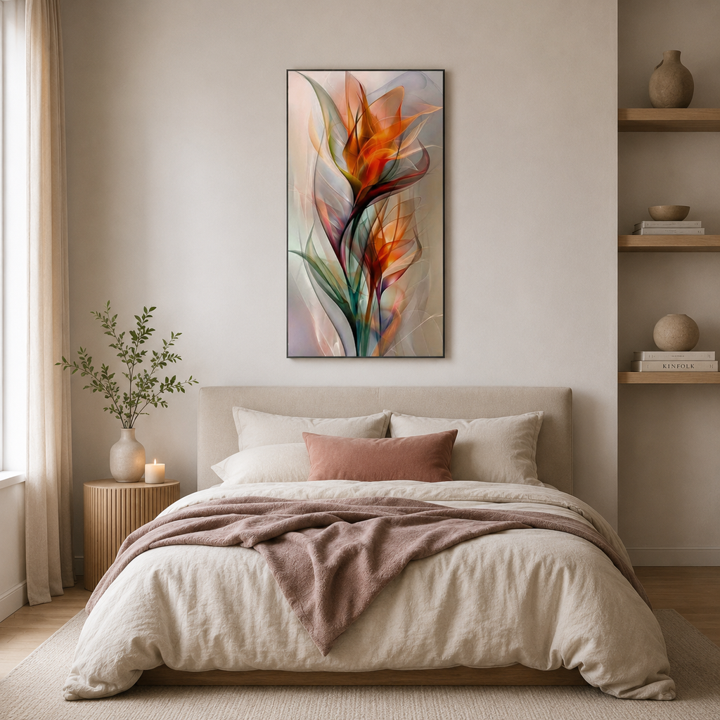 Bloom in Orange and Green — An Abstract Study