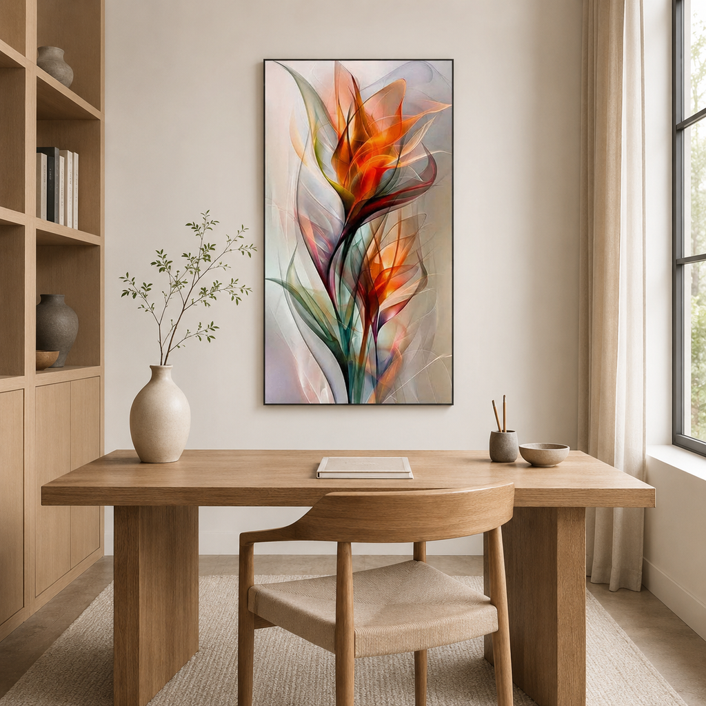 Bloom in Orange and Green — An Abstract Study