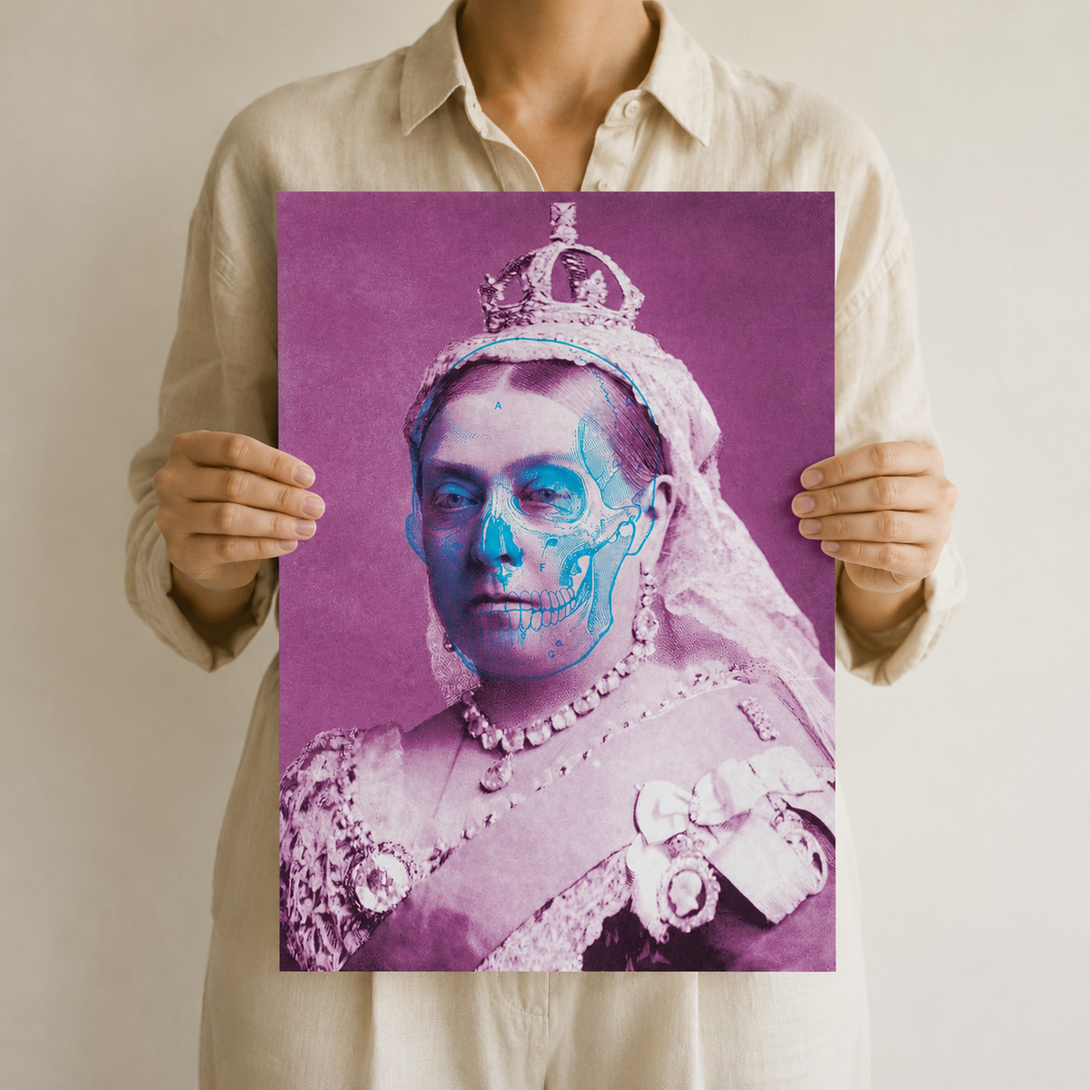 The Queen Beneath the Crown — A Pop Art Portrait