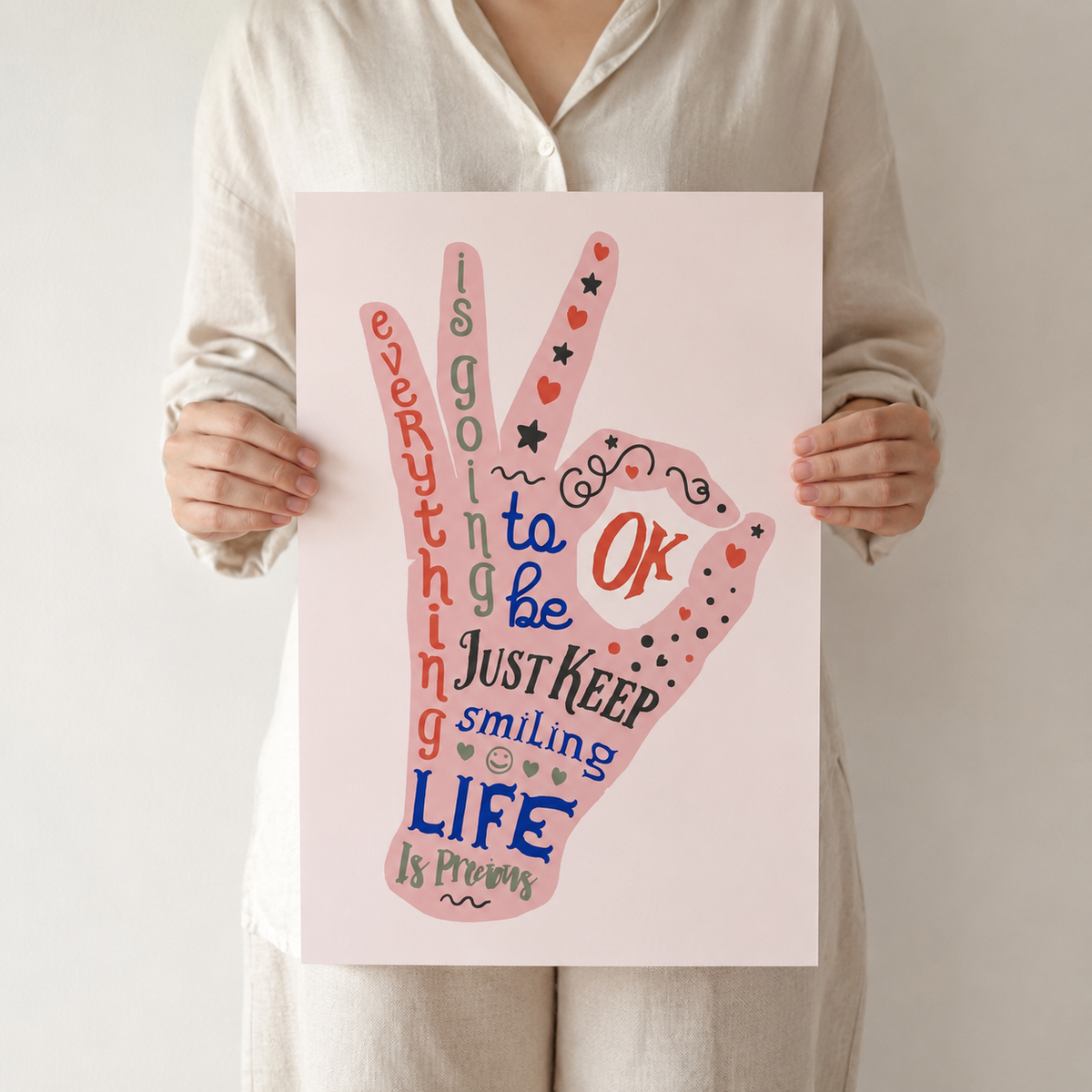 OK — A Pastel Motivational Print