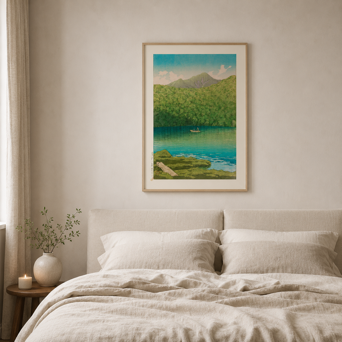 Lakeside Serenity — After Kawase Hasui