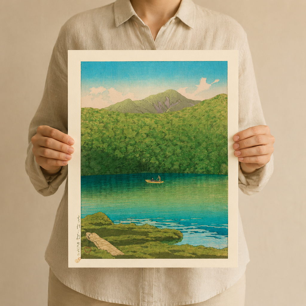 Lakeside Serenity — After Kawase Hasui