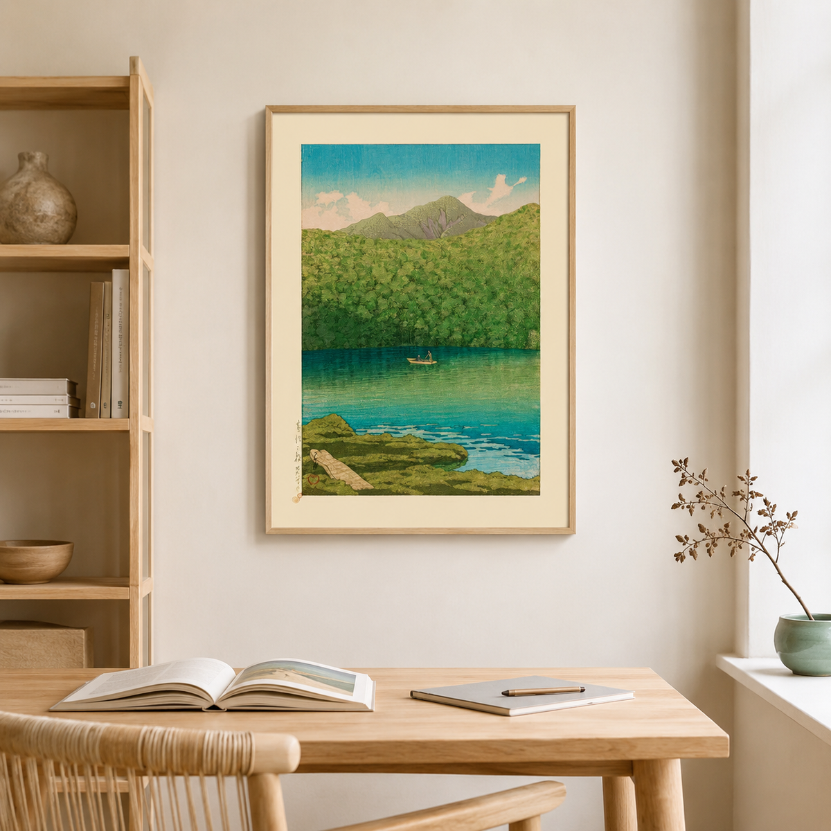 Lakeside Serenity — After Kawase Hasui