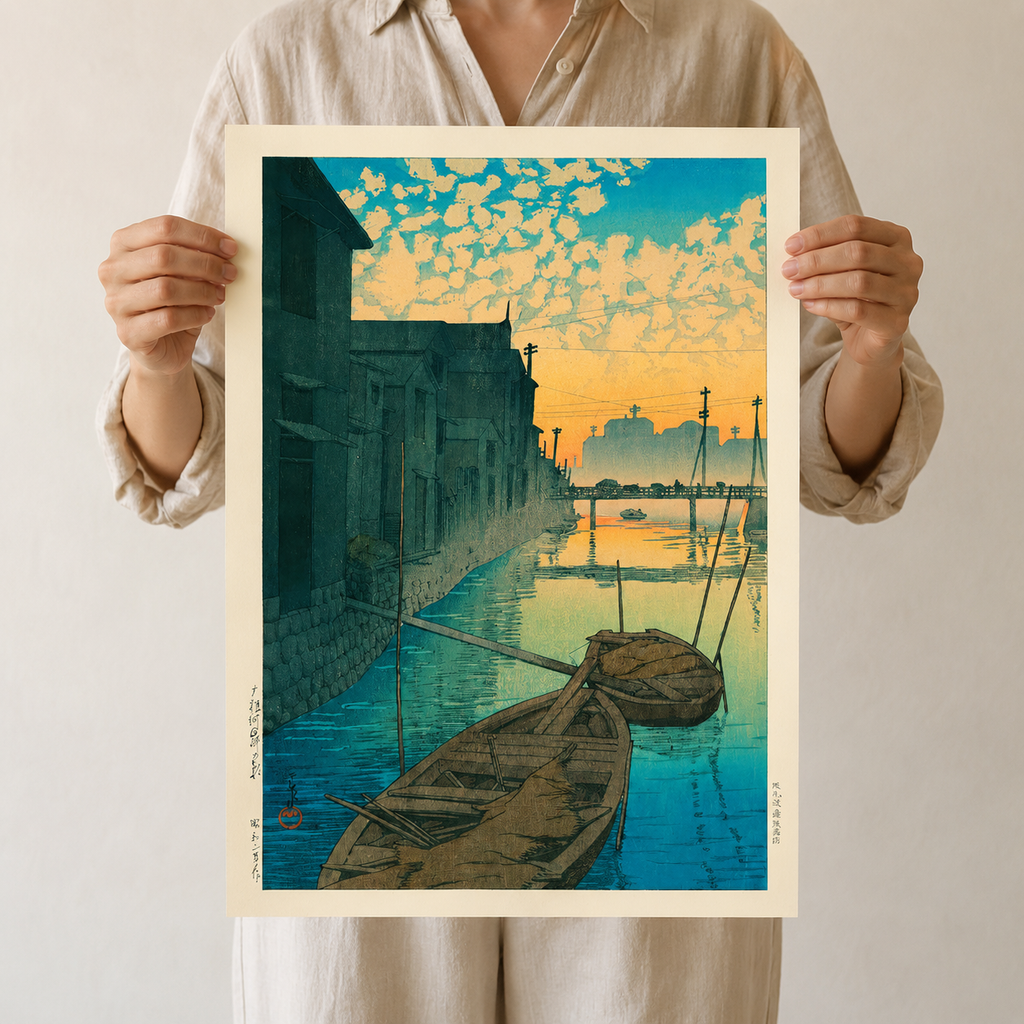 Evening Canal — After Kawase Hasui