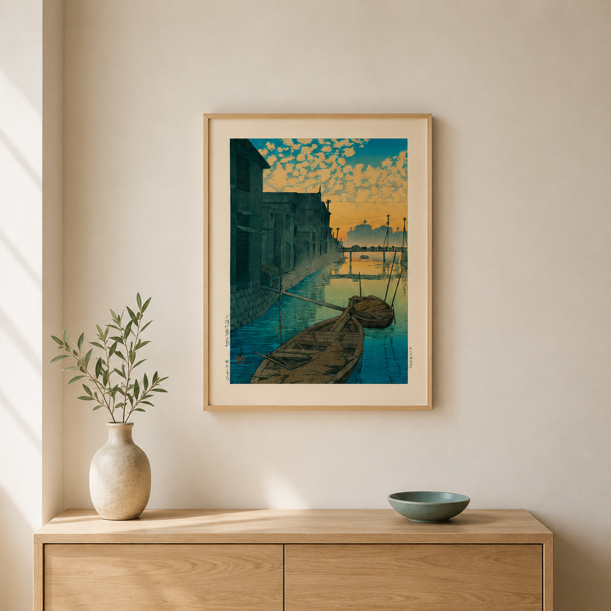 Evening Canal — After Kawase Hasui