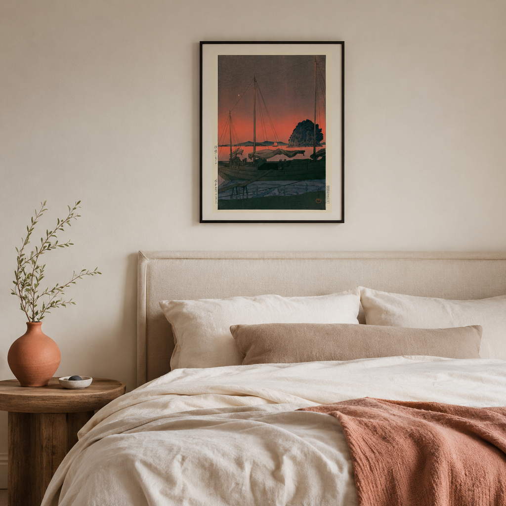 Red Sky at Night — After Kawase Hasui