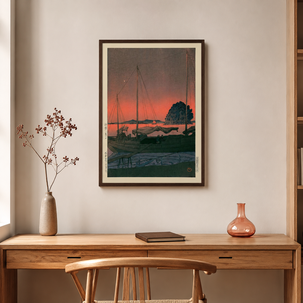Red Sky at Night — After Kawase Hasui