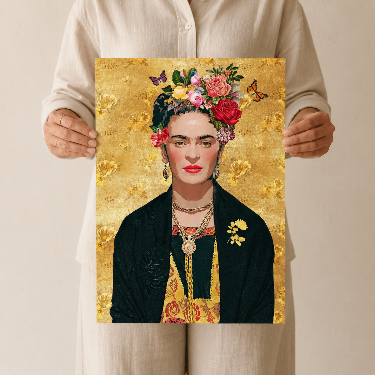 Frida in Bloom — A Bold Floral Portrait