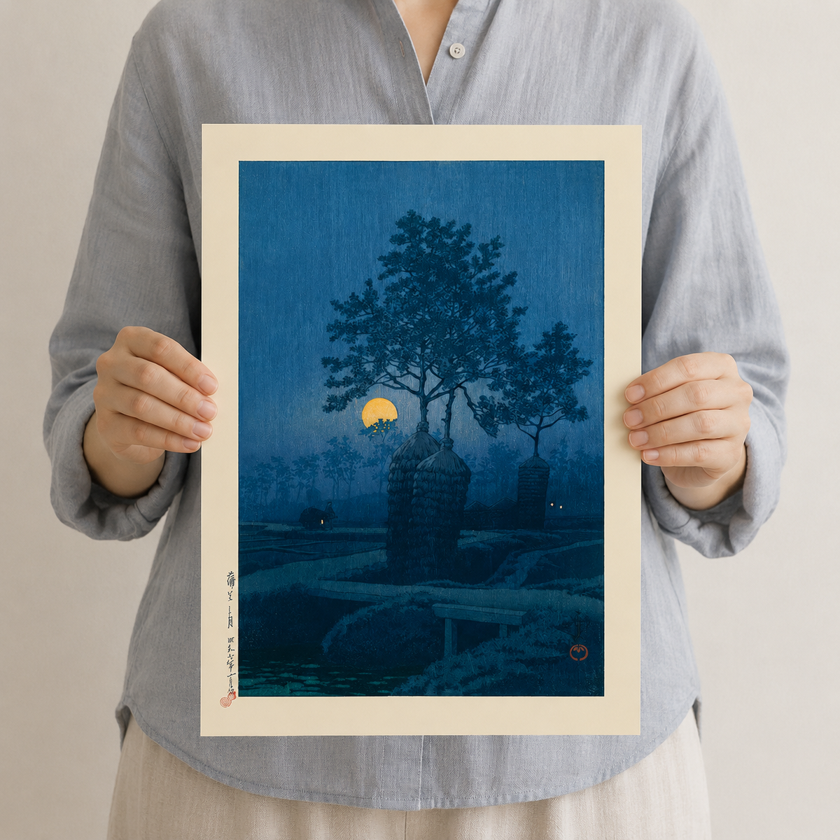 Moonlit Pine — After Kawase Hasui
